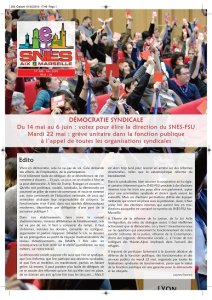 Democratie Syndicale : Election de la direction du SNES-FSU 2018-2021