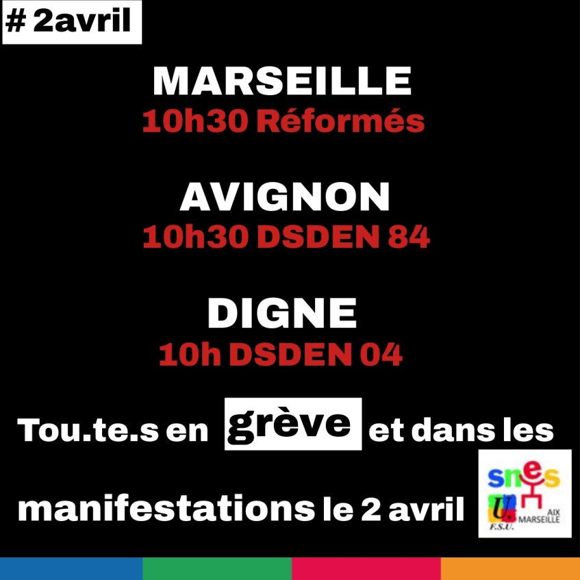 Mardi 2 avril, toutes et tous en grève et dans les manifestations