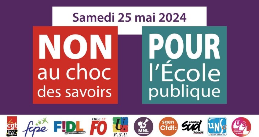 Pour La Défense de l'école publique, contre le choc des savoirs